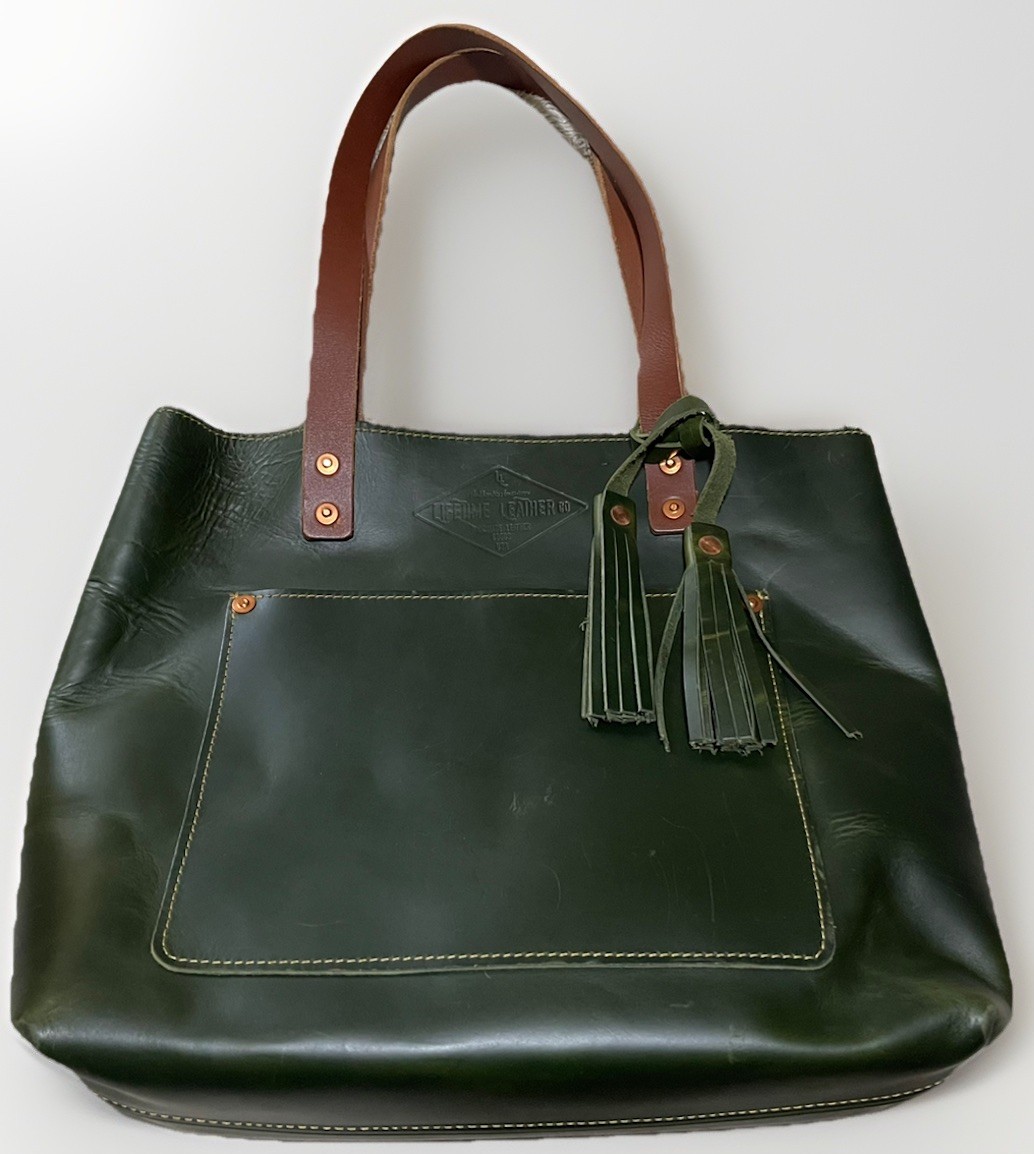 Lifetime American Leather Co Lifetime Tote Emerald Green Handmade Goods USA