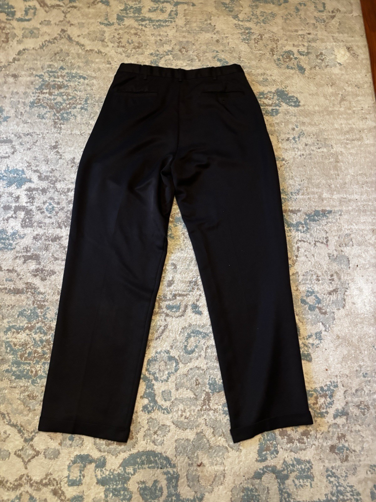 Savane Comfort Plus Men’s Black Pleated Dress Pants Classic Fit 32W x 32L
