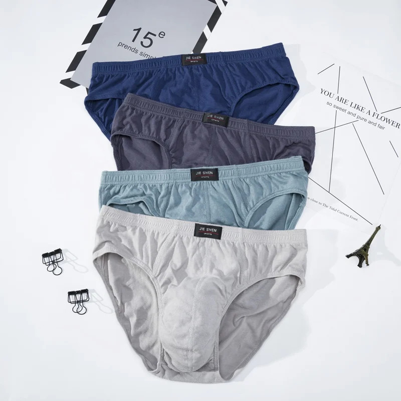Breathable Cotton Briefs Men Solid Comfortable Underwear Plus Size XL 5XL