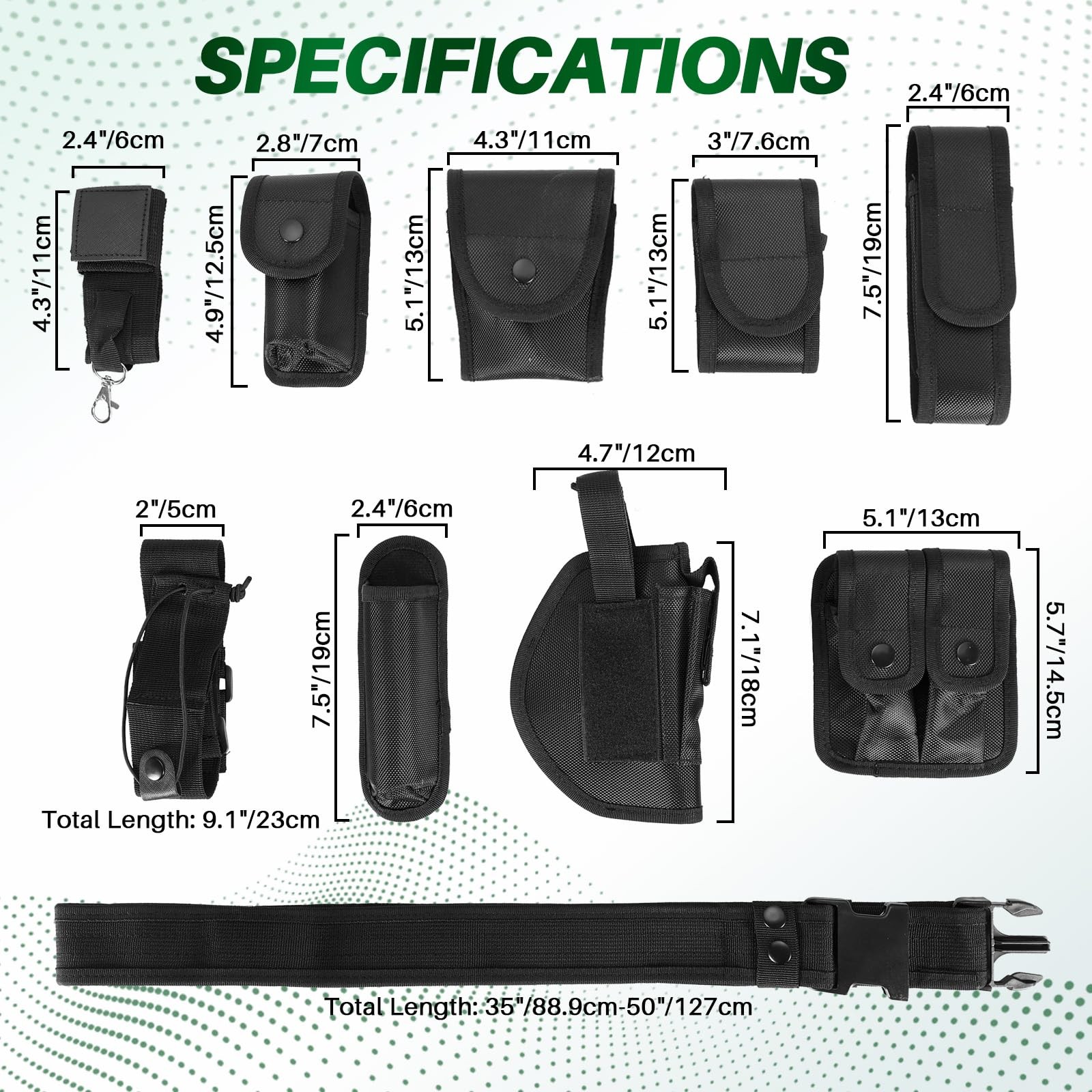 10 in 1 Police Utility Belt, Tactical Guard Duty Belt, Law Enforcement Modula…