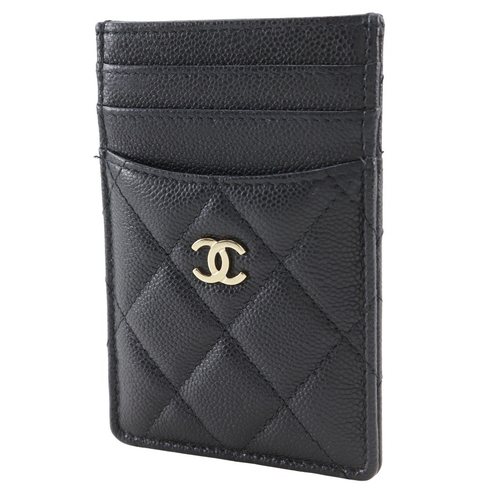 CHANEL Matelasse Card Case AP3595 Gold Hardware COCO Mark black/Cabin skin…