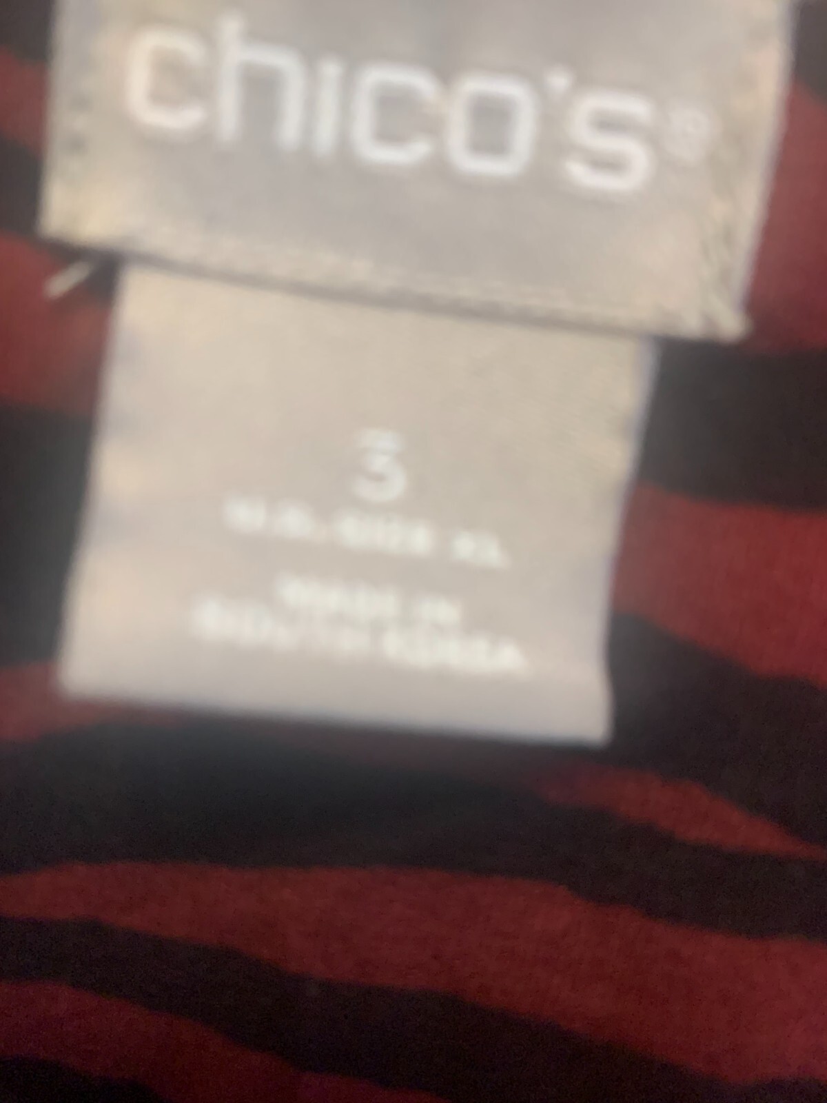Chico’s Their unique sz 3(size chart in pics) red striped long sleeve