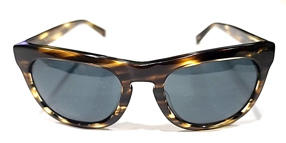 Warby Parker Cliff 241 Brown Gray Oval Sunglasses 52-21-145 One Scratched Lens