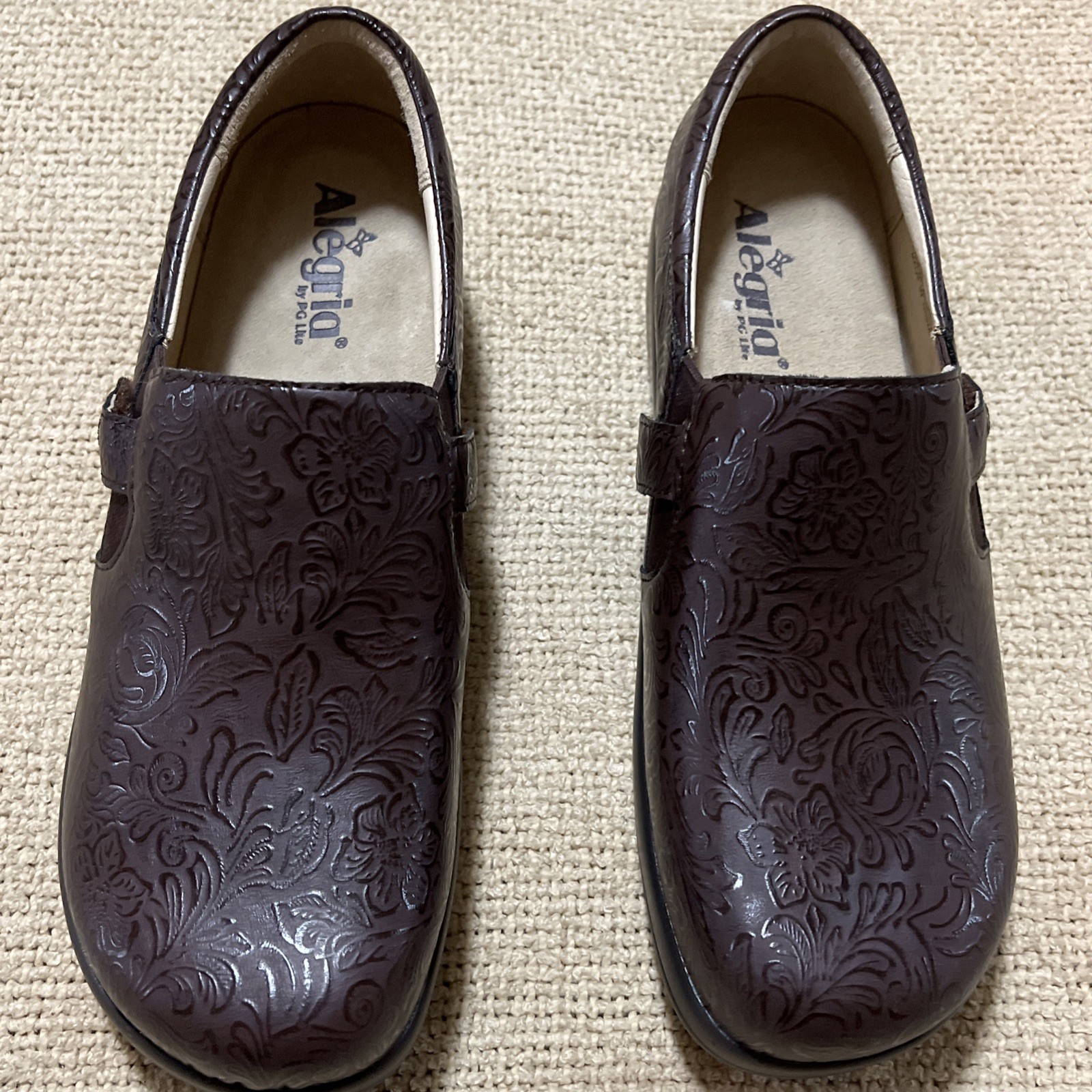 Algeria Kara Clogs Women EU 41 Chocolate Embossed Paisley Leathe KAR-275XW