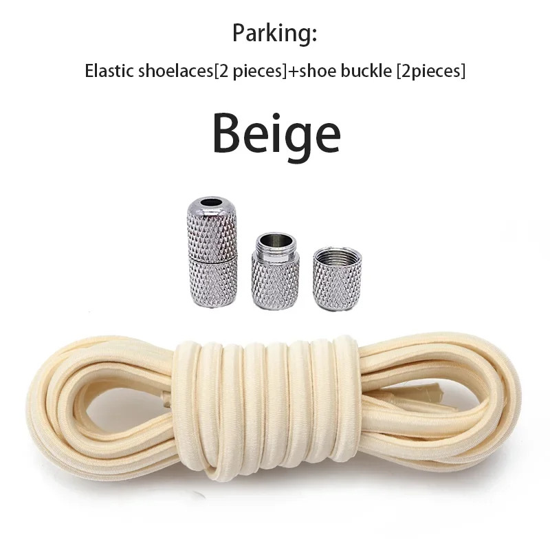 round Elastic Shoelaces for Sneakers No-Tie Tennis Shoe Laces with Rubber Band f