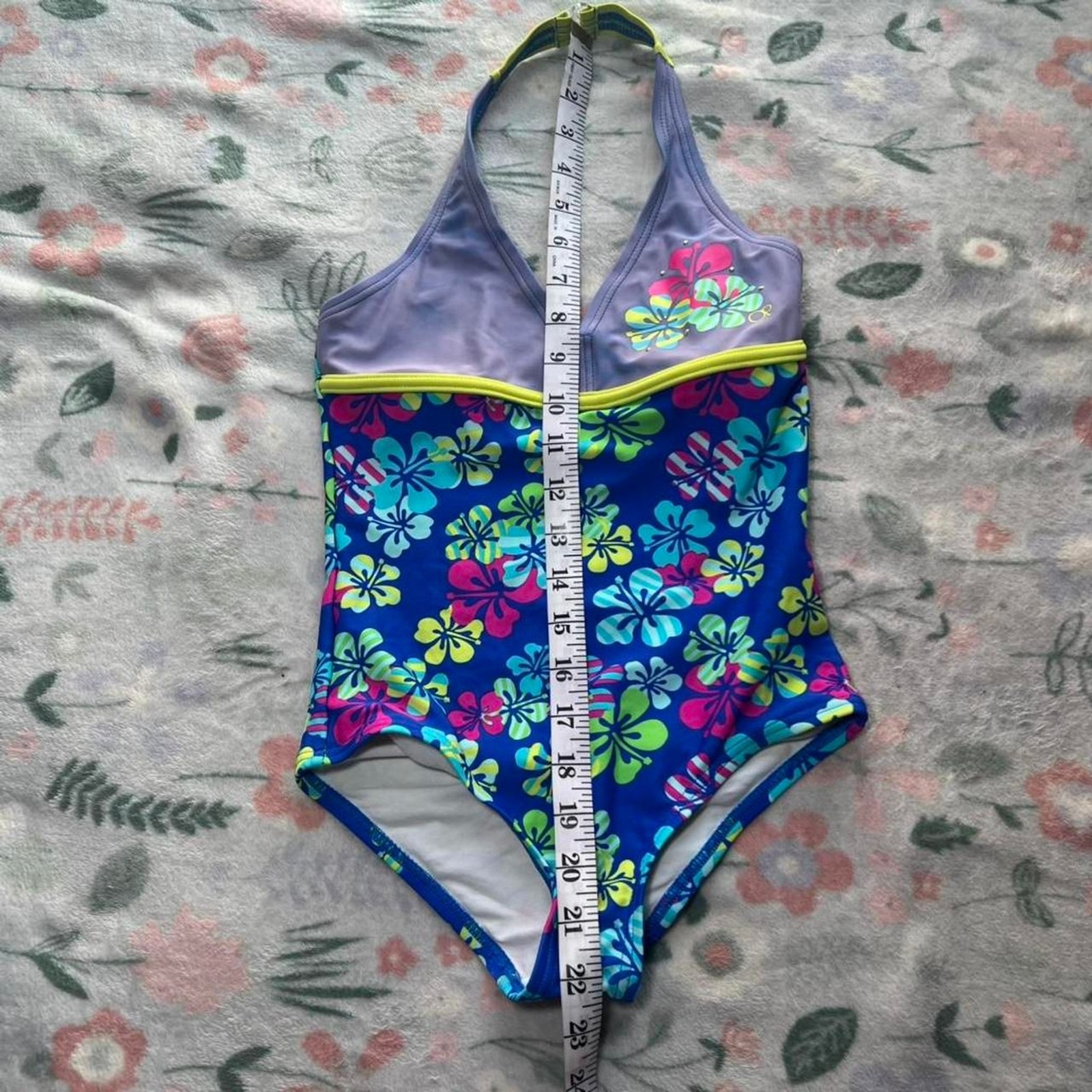 Vintage Ocean Pacific Halter Neck One Piece Swimsuit 8 Coconut Girl Tropical Y2K