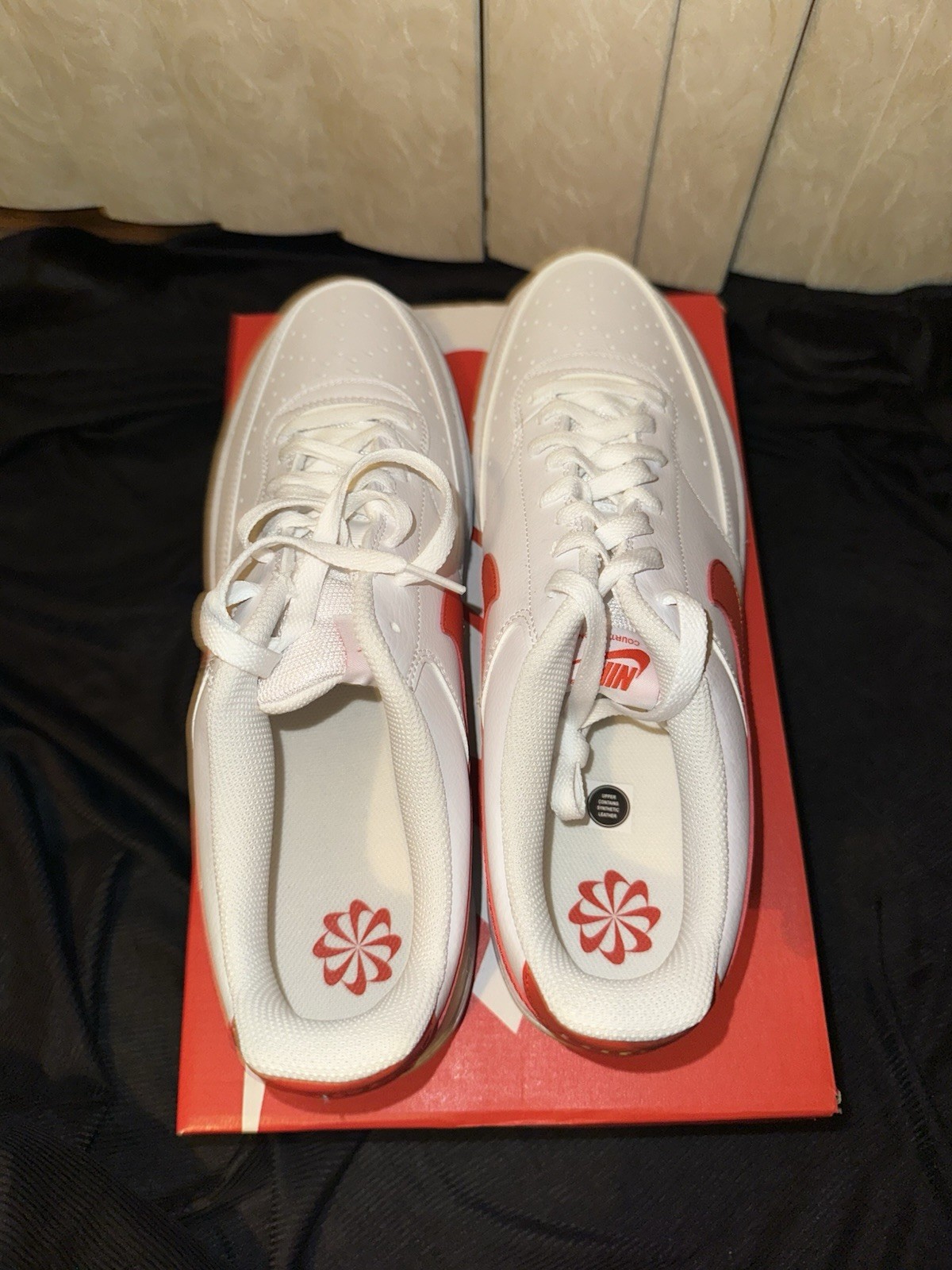 Nike Court Vision Low NN Men’s US 14 White/Red Leather Lace-Up Sneakers