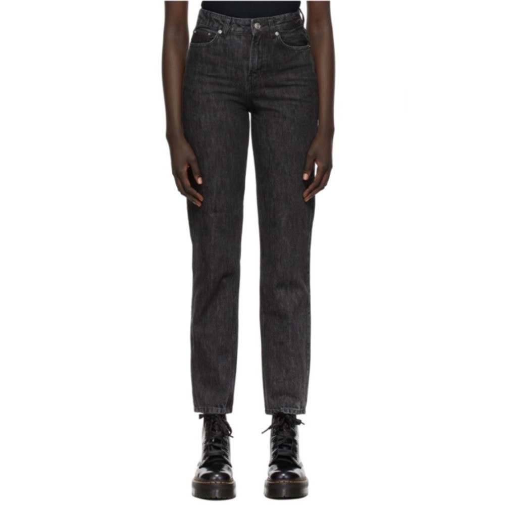 Ganni Straight Leg Jeans – Charcoal Dark Wash Size 26