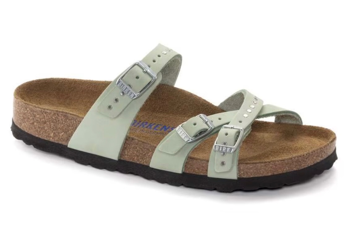 BIRKENSTOCK FRANCA INJECTED RIVETS SOFT FOOTBED NUBUCK LEATHER MATCHA GREEN 38 R