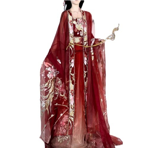Chinese Hanfu Women Traditional Hanfu Dance Fairy Delicate Embroidery Dress Set