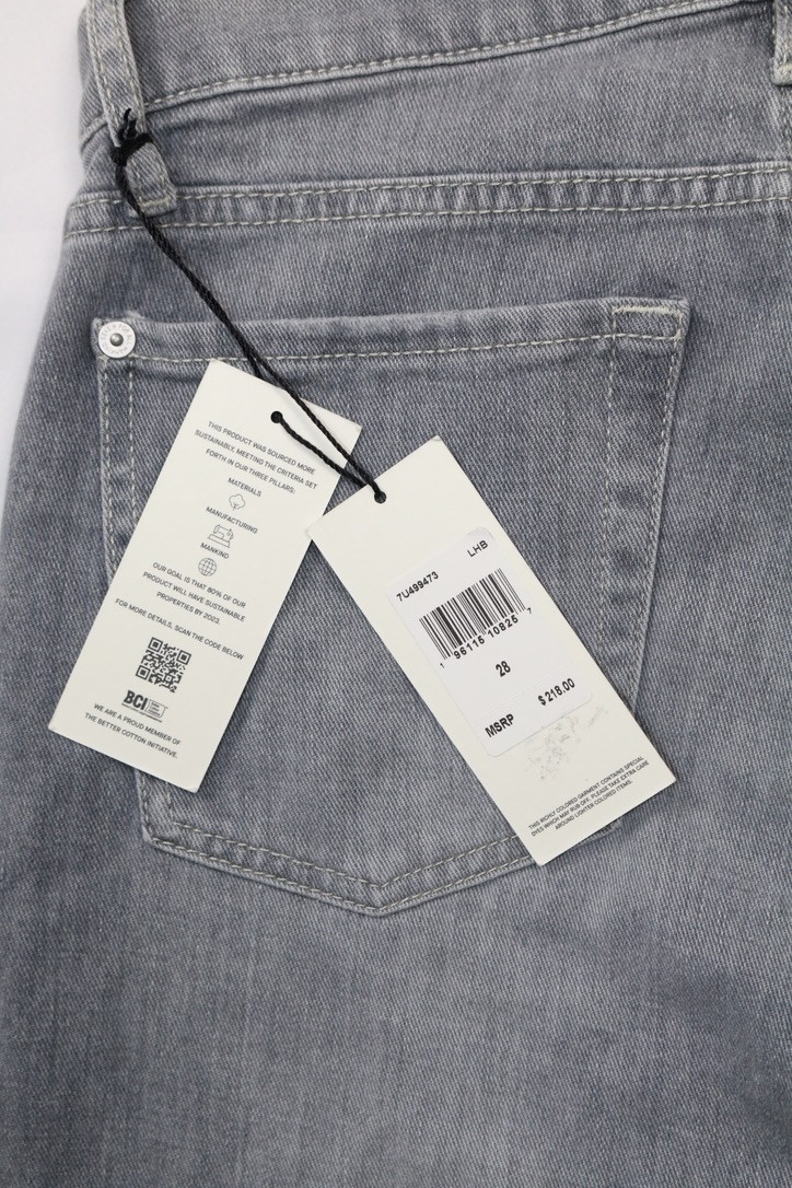 7 For All Mankind Women’s Dojo Original Light Wash Flared Distressed Jeans