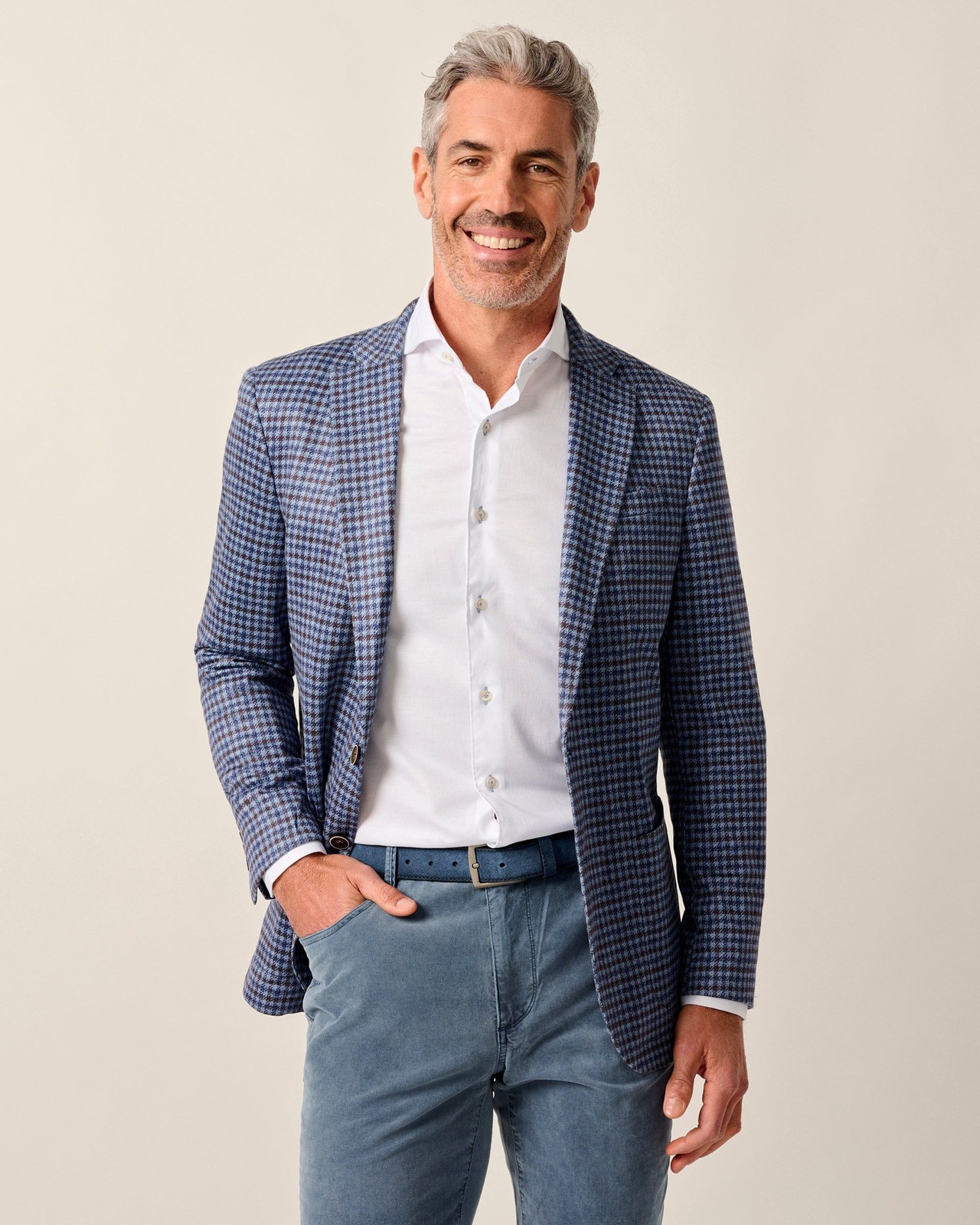 Top Shelf Houndstooth Knit Sport Coat – Thayer Mens Laguna Blue Size 42 Long .
