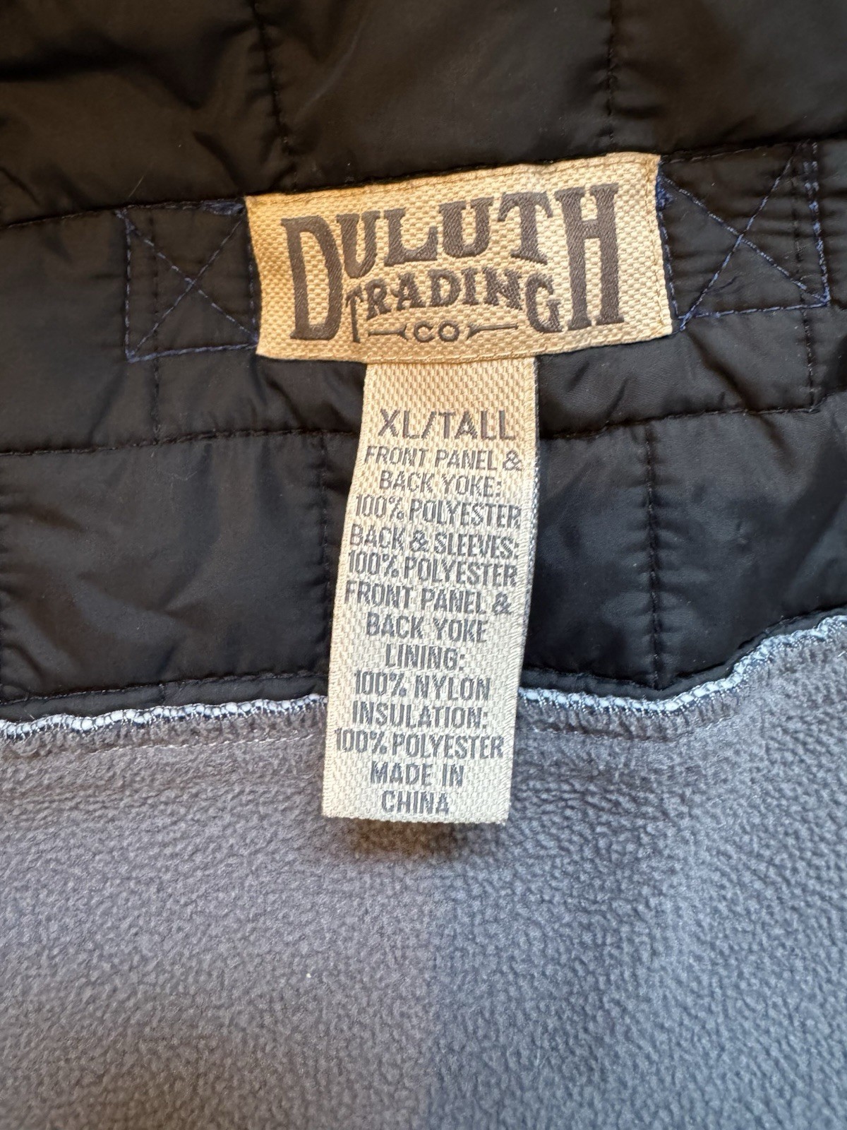 Duluth Trading Co. Men’s XL Tall Full Zip Thinsulate Lined Jacket Blue/Gray
