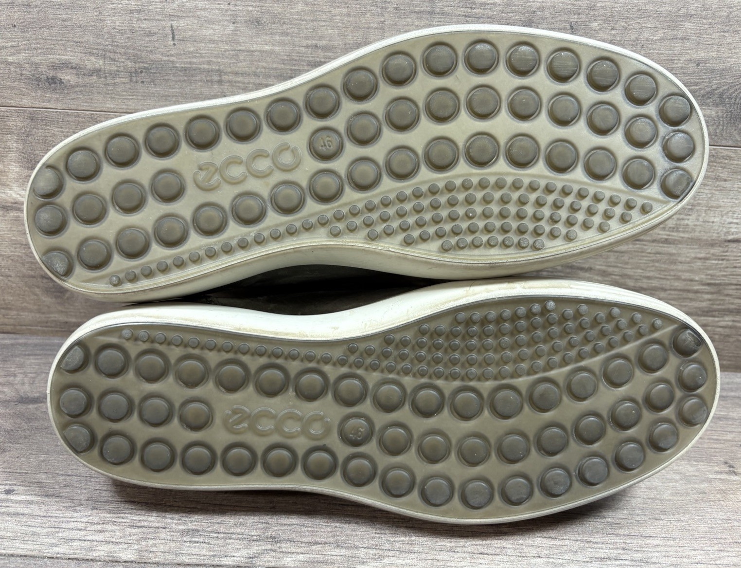 Ecco Soft 7 City Sneakers Shoes Gray Leather Travel Mens Size EU 46 US 12 12.5