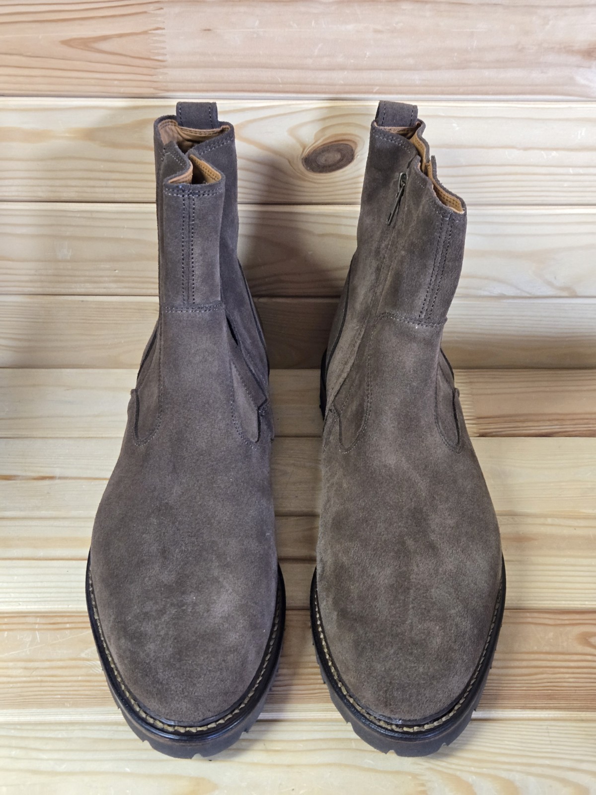 Allen Edmonds Men’s Discovery Moto Boots Suede Side Zip Brown 4929 Size 10.5