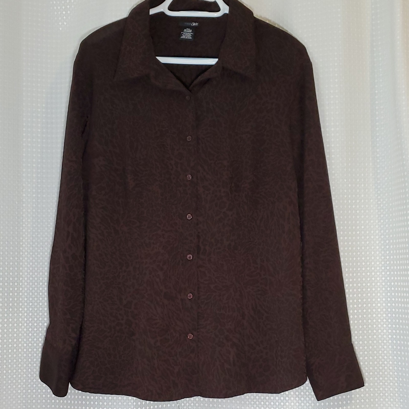 East 5Th Brown Animal Print Blouse 1X