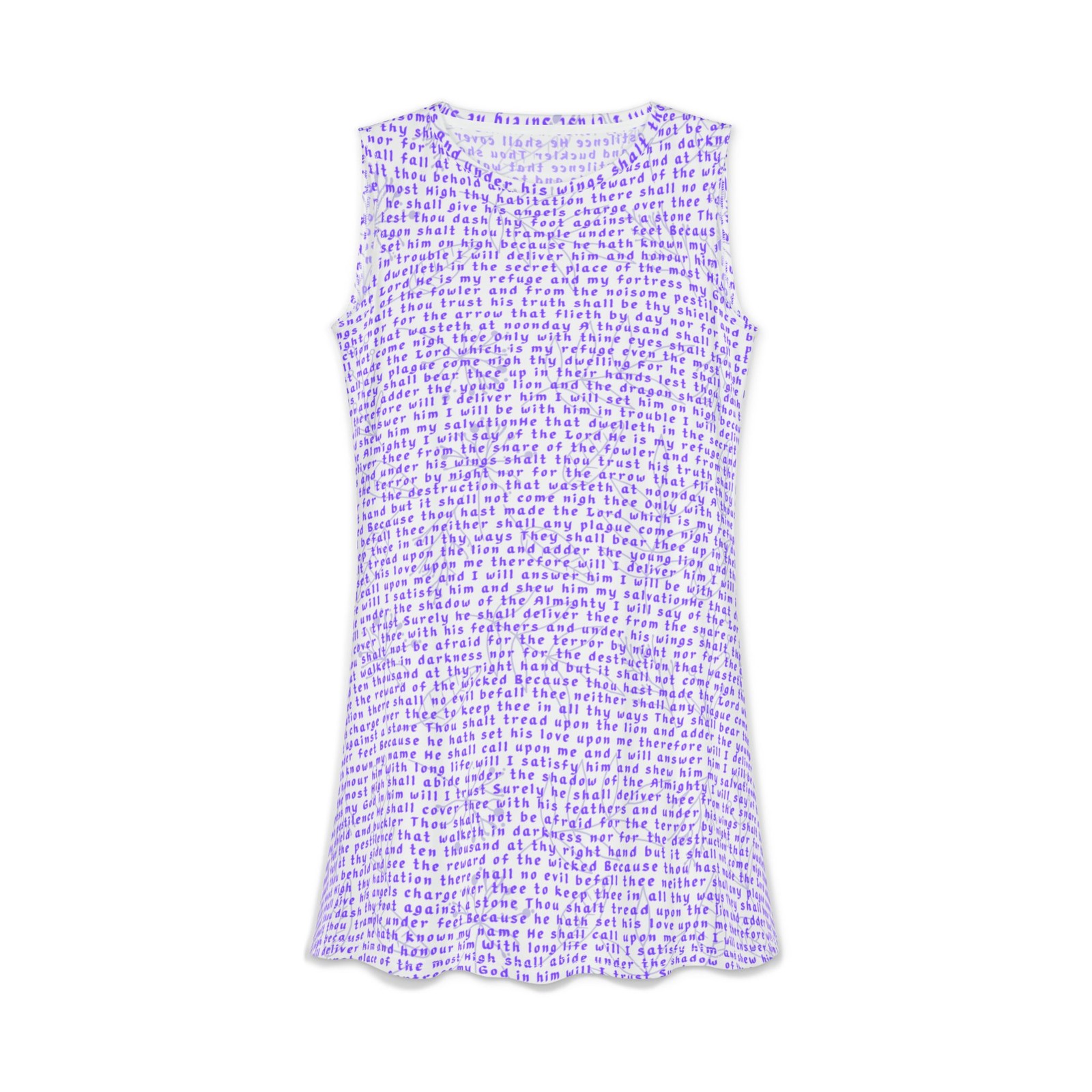 Violet Script Psalm 91 Pattern Dress | All-Over Print