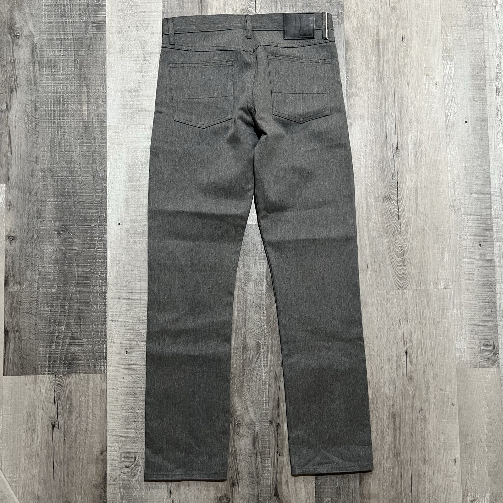 GUSTIN California Slim Gray Raw Denim Jeans Men’s Selvedge Button Fly Size 34