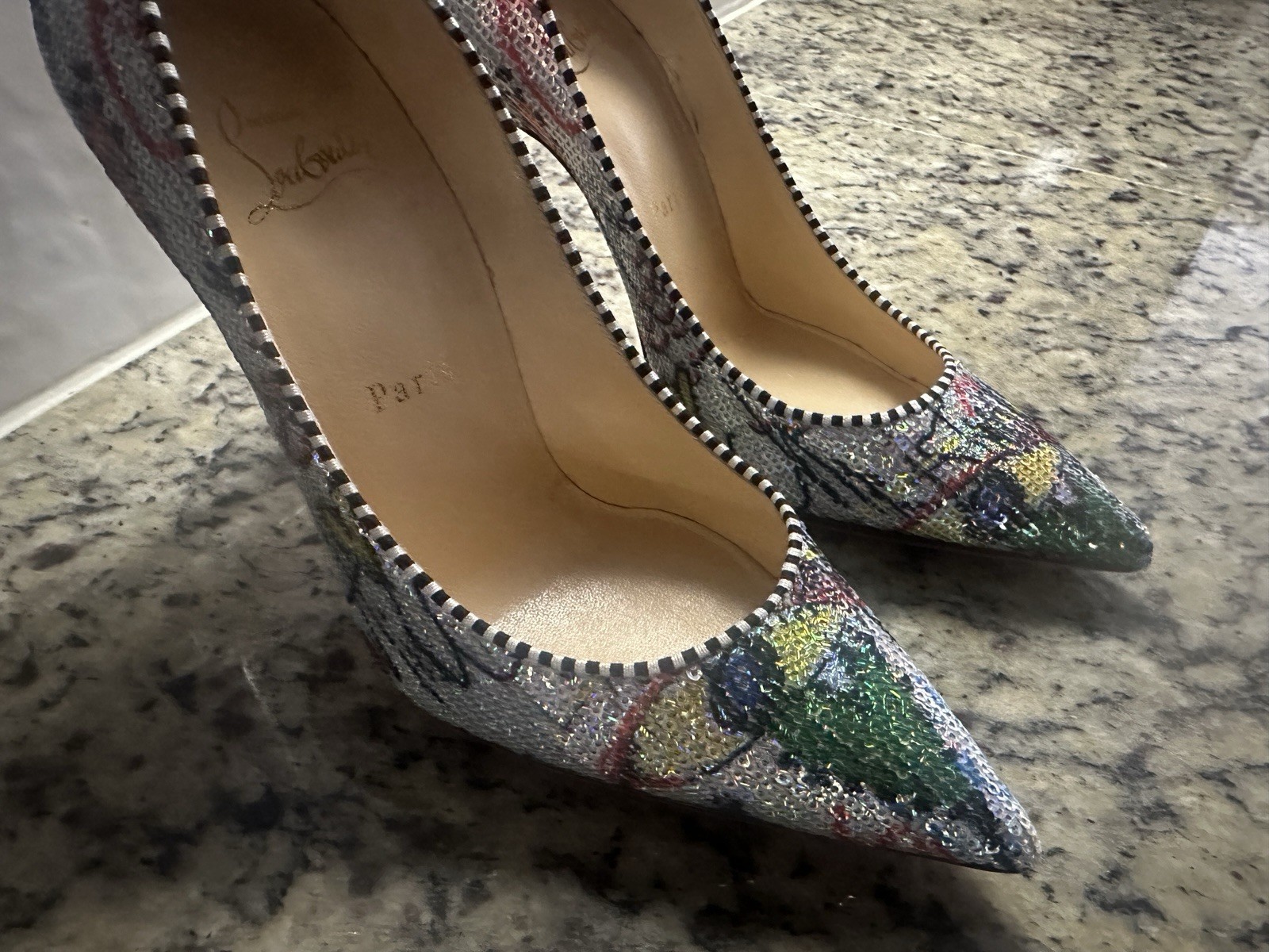 Christian Louboutin So Kate 120mm Sequins pumps – Resole – Party/NYE – 37 EU