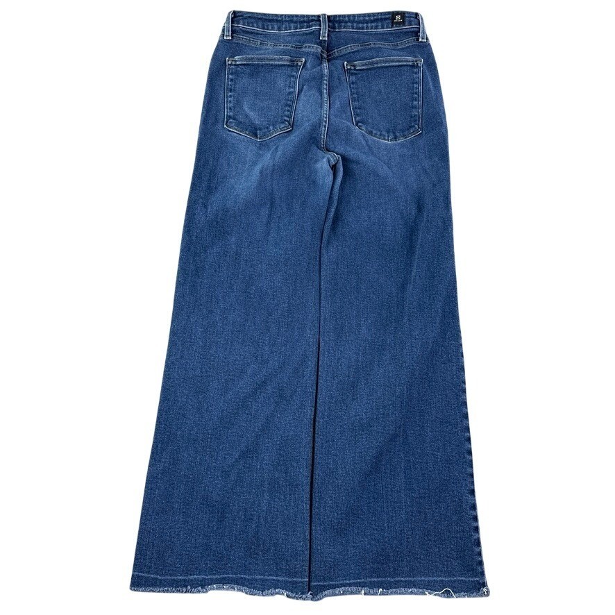 LTJ Denim Jeans Womens Size 31 Blue Paola Wide Leg High Rise Frayed Hem