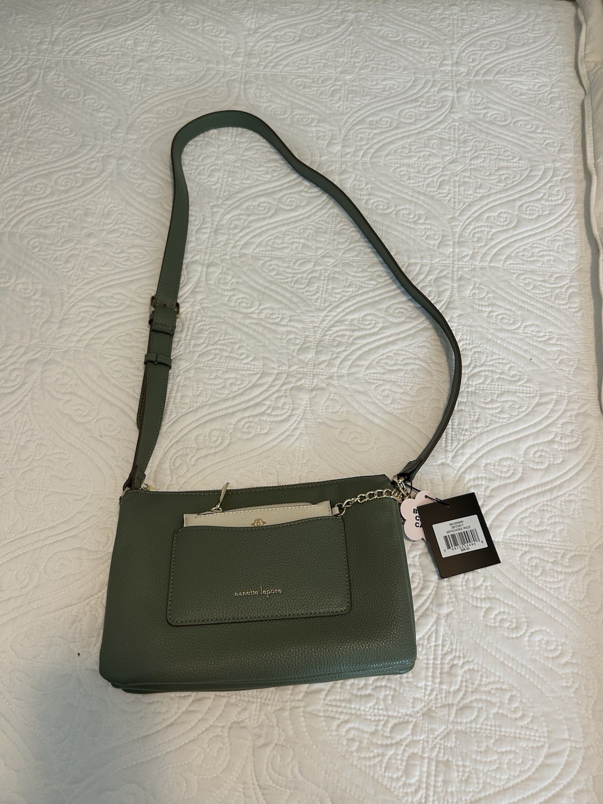 Nanette Lepore Pebbled ARTICHOKE (GREEN) Crossbody PURSE NEW WITH TAGS