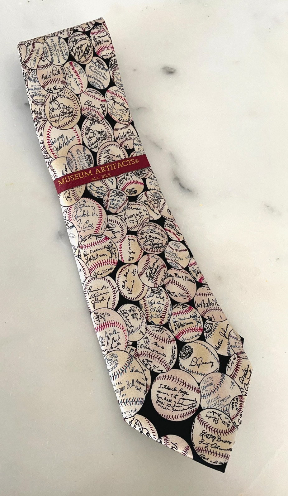 Museum Artifacts Silk Baseball Signatures 1902 – 1939 Necktie New with Tags NWT