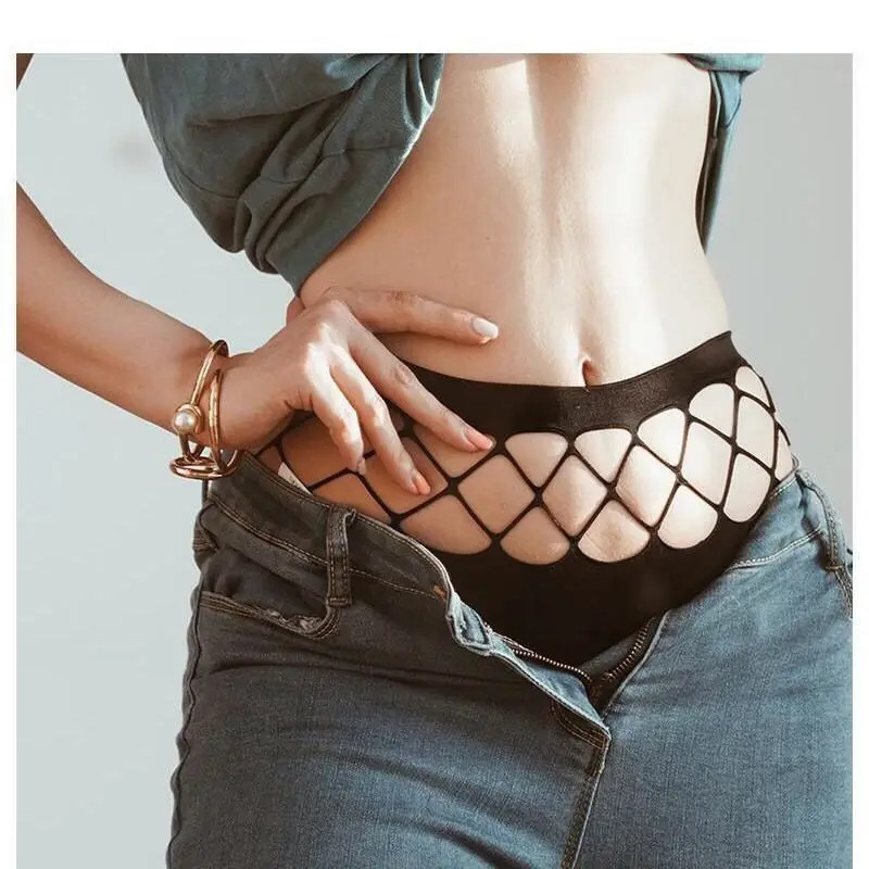 Fishnet Thong Panties Women’s Low Rise Hollow Out Seamless Stretch Comfort Fit