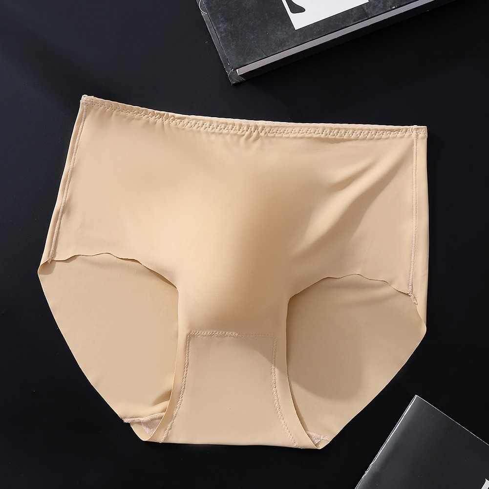 Soft Seamless Men’s Underwear Ice Silk Briefs with 3D Bulge Pouch Support