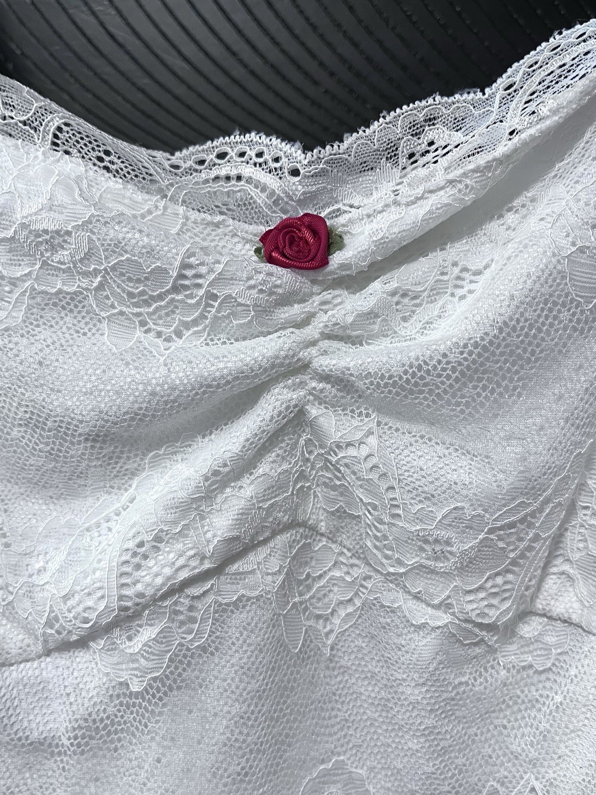 BRAND NEW white Lace Tank Top With Rose Detail
