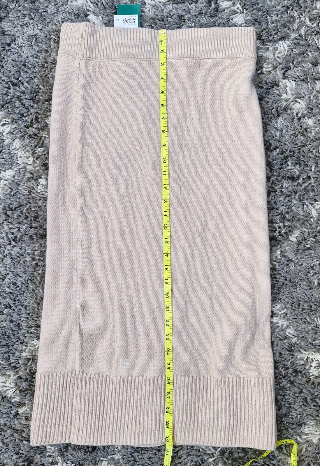 H & M Midi Skirt Small Beige Knee Length Knit Poly/acrylic/wool mix NEW