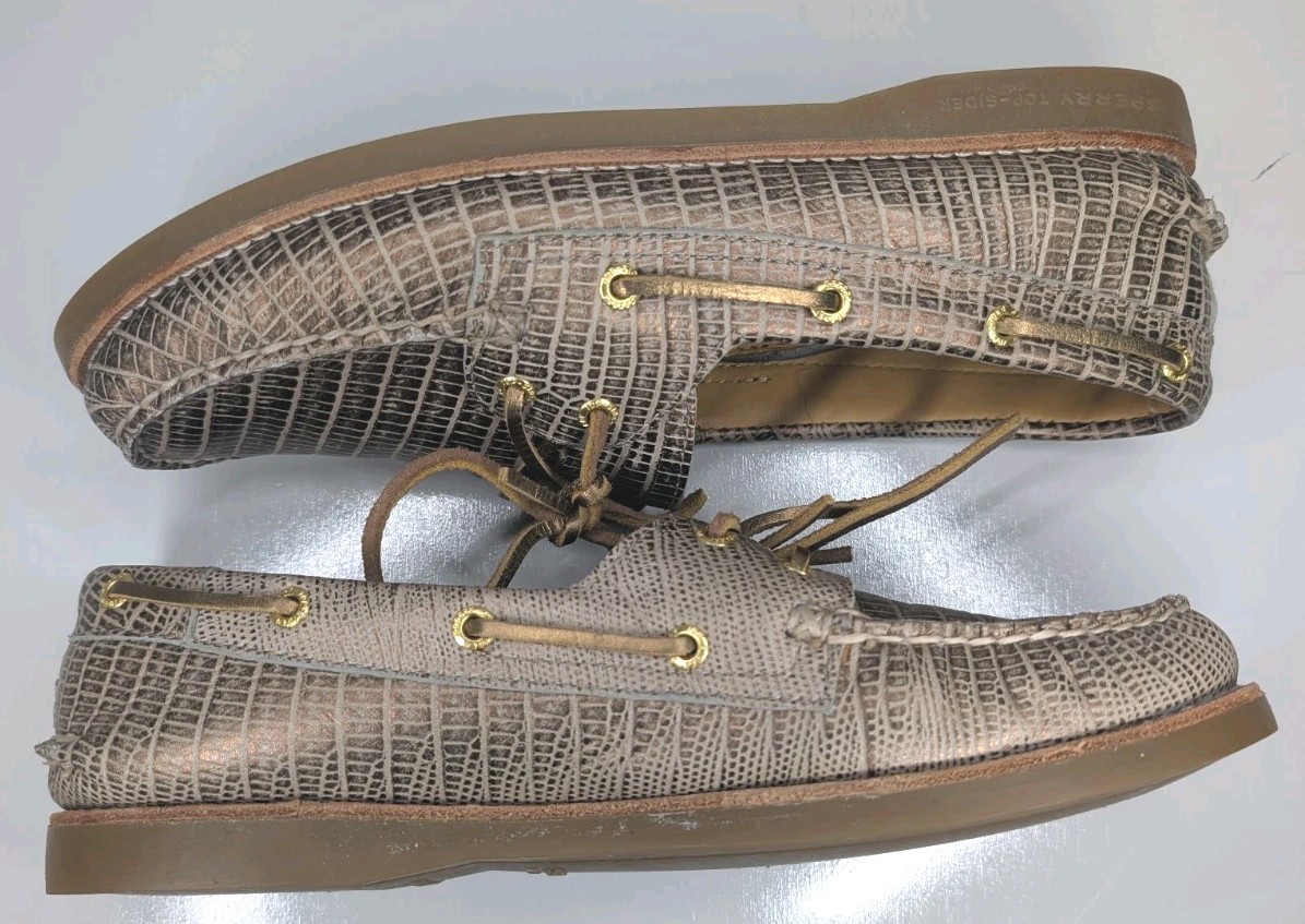 Sperry Top-Sider Gold Woman’s Size 9M Boat Shoe Leather STS91192 61312 Non Mark