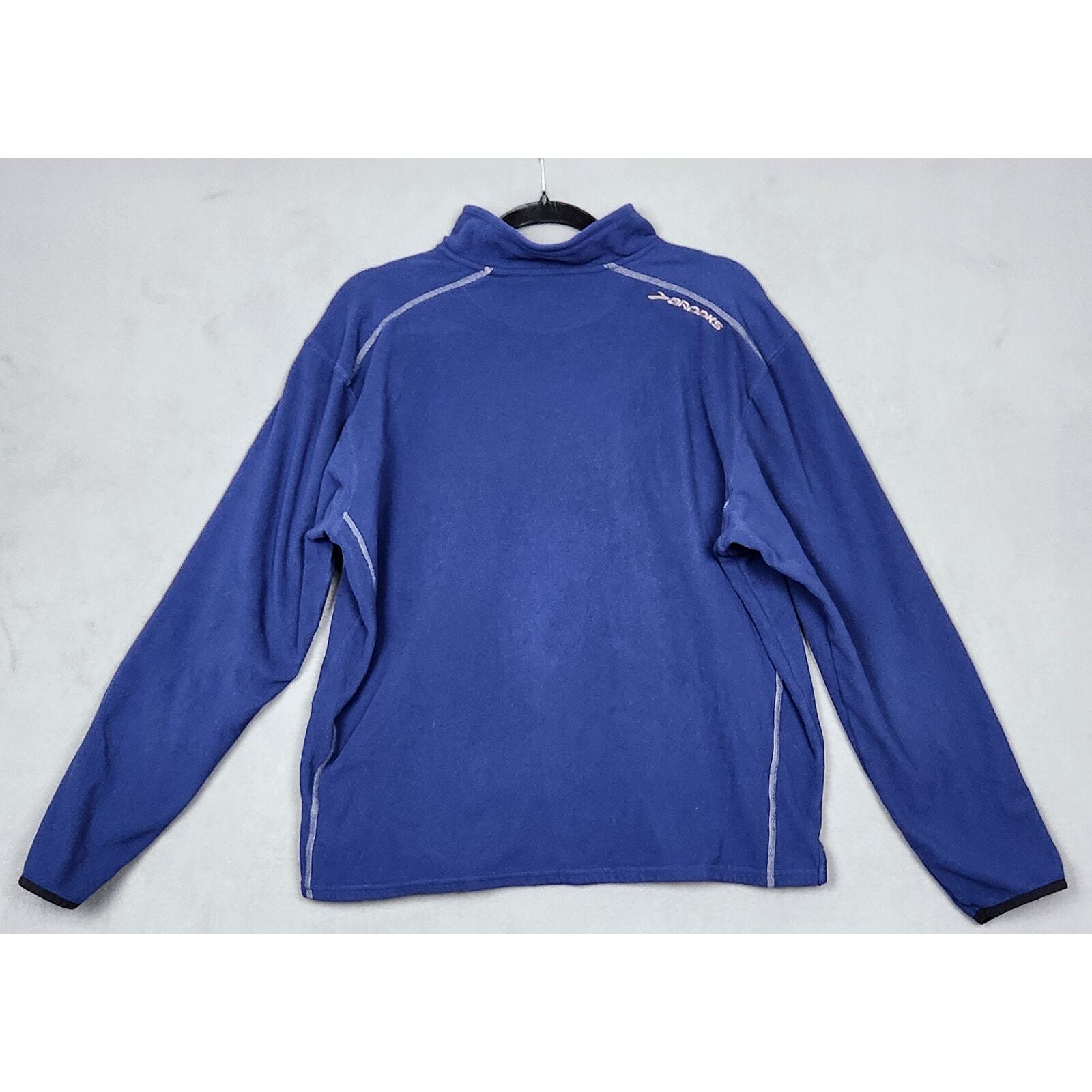 BROOKS RUNNING Fleece Jacket Womens Large Blue 1/2 Zip Lightweight Pullover