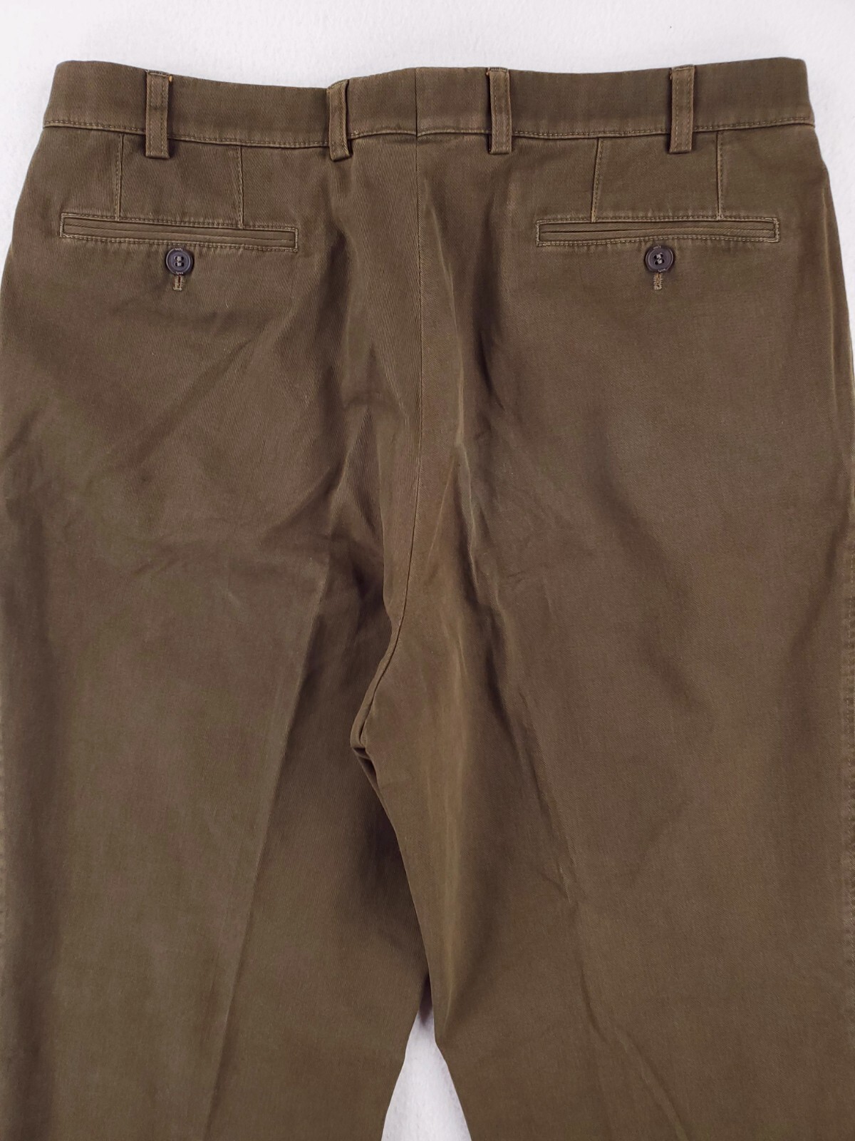 Hiltl Pants Mens 36×32 Green ZE500 Classic Straight Flat Front Khakis Chino