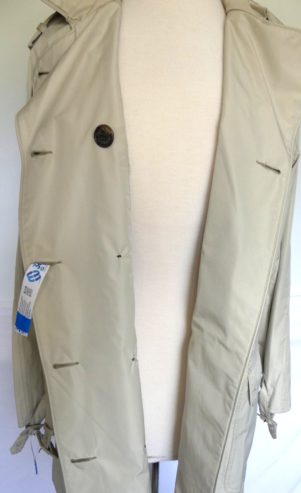 Barbour Rain Trench Coat Waterproof Featherweight Valerie Short US Size 8 Lt Tan