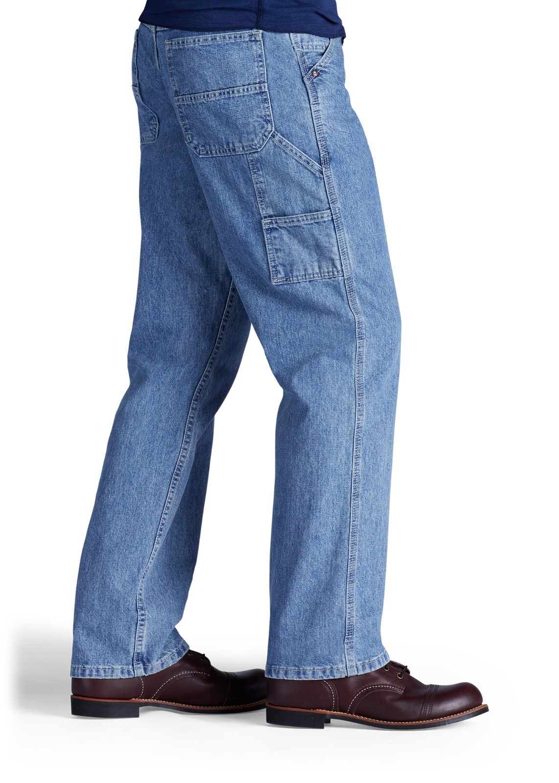 NWT Lee Mens Dungarees Denim Straight Leg Loose Fit Cargo Carpenter Jeans All Sz