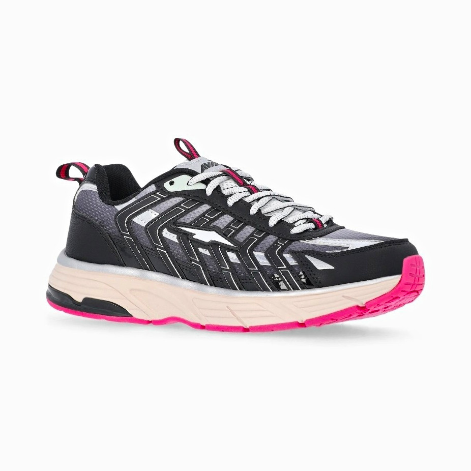 AVIA Low Top Lace-Up Athletic Sneaker Rubber Outsole Black/White with Pink