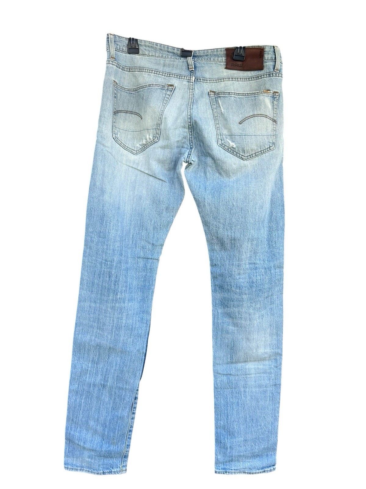 G Star Raw 3301 Slim Jeans Men’s 33×33 Blue Distressed GUC