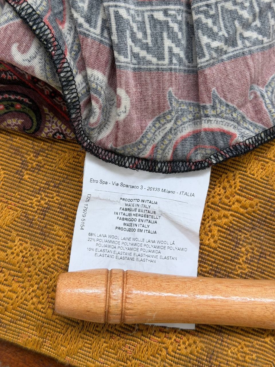 ETRO Milano Paisley Wool Blend Long Sleeve Top
