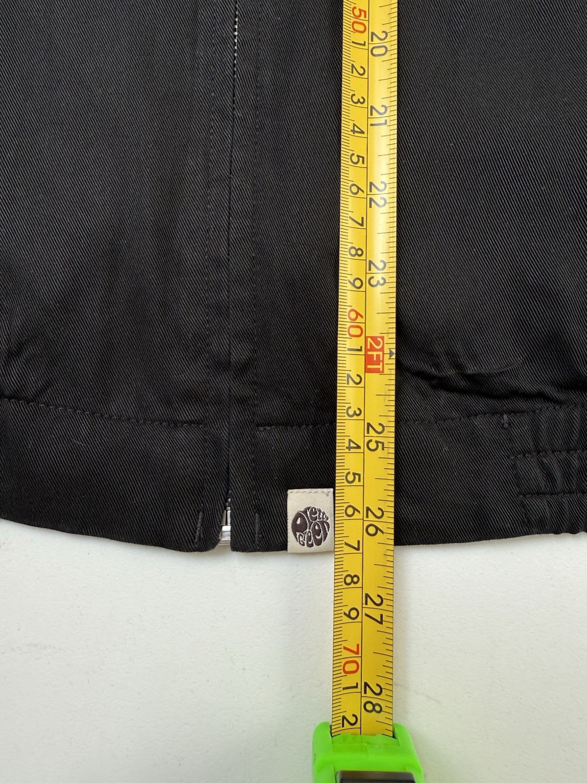 Pretty Green Jacket Mens Large Black Zip Up Lyocell