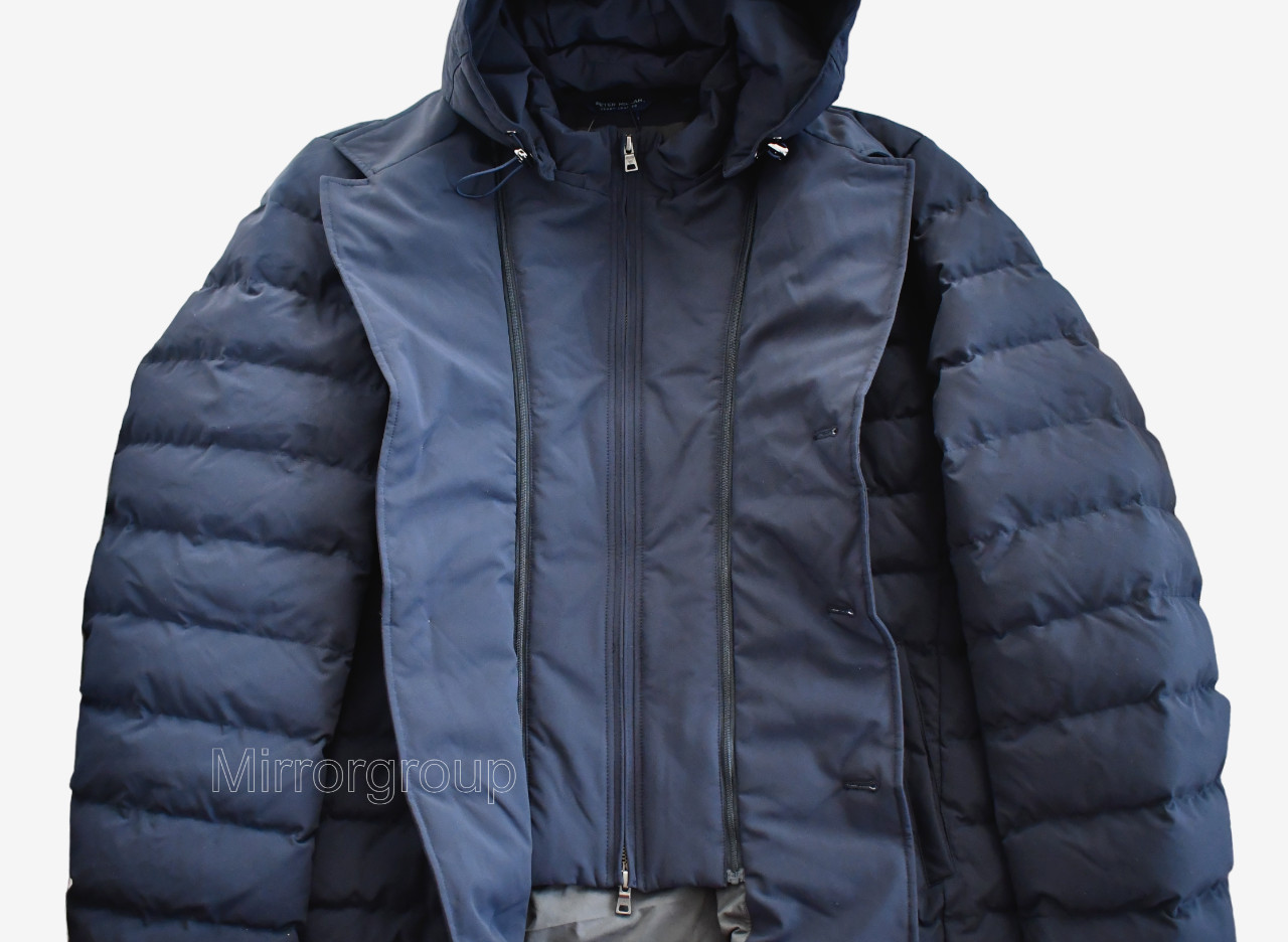 $1195🆕PETER MILLAR Navy ASTON QUILTED Hooded 4Way Stretch Blazer Jacket XXL/2XL
