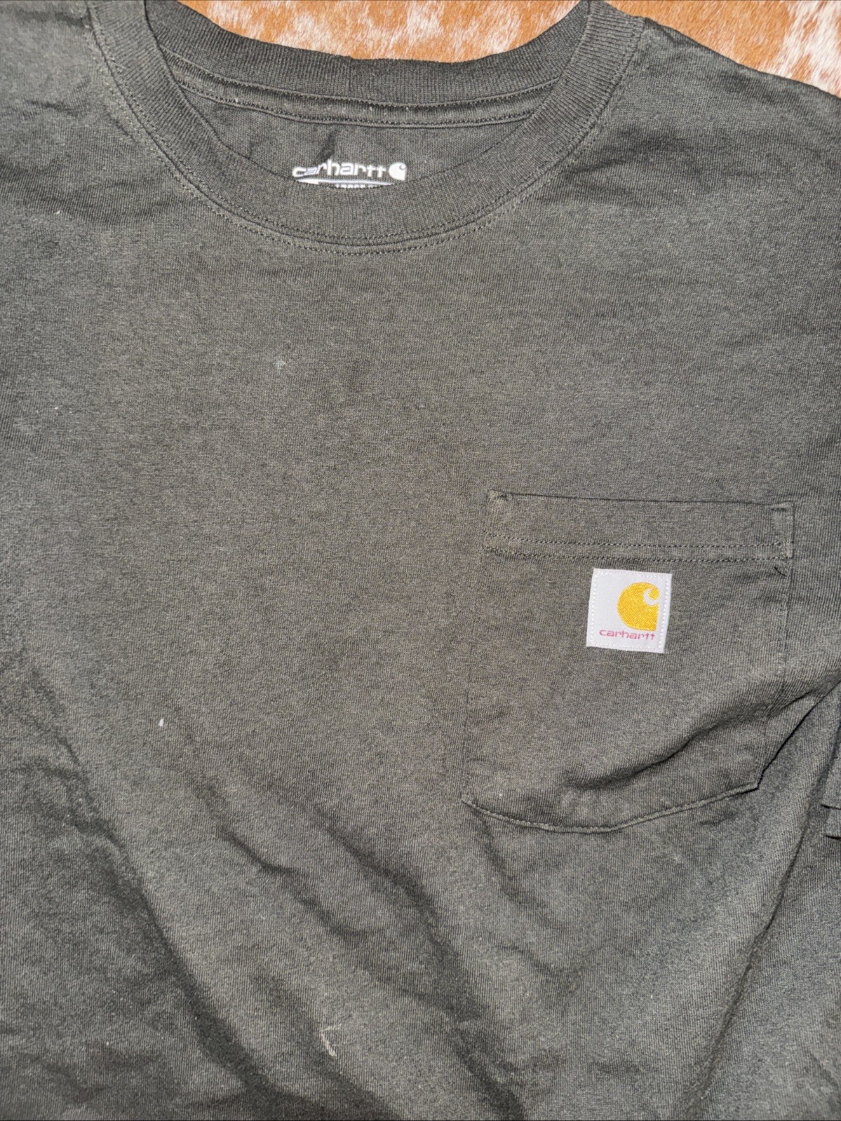 Pre-Owned Dark Green Carhartt SS Tee In XL Tall