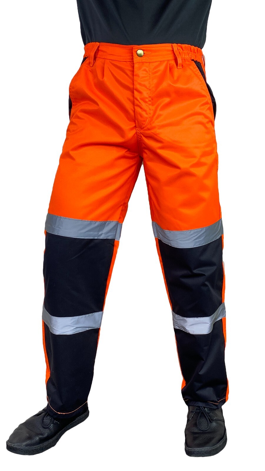Mens Hi Vis Visibility Reflective Safety Bottoms Work Wear Trouser Jogger Pants