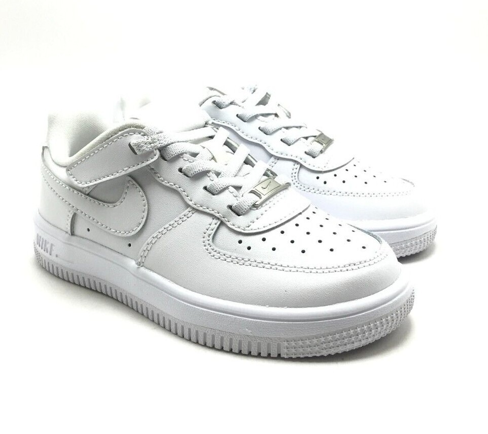 *NEW* Pre-School Kids Nike Air Force 1 Low Easy-on (PS) White/White (FN0237 111)