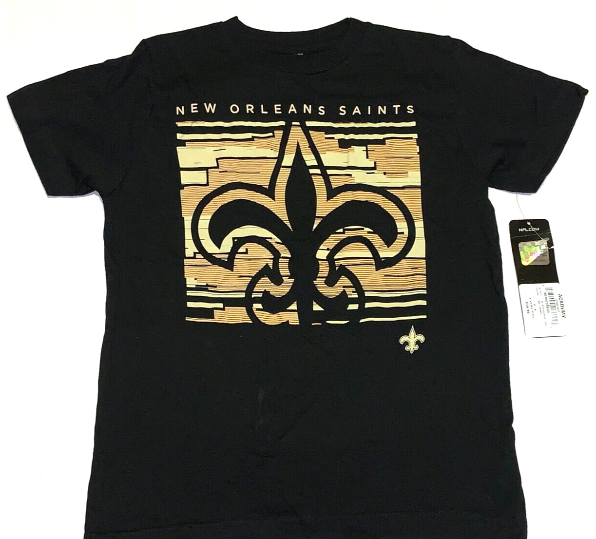 New Orleans Saints NFL Football Team Black T-Shirt New! Youth SMALL 8