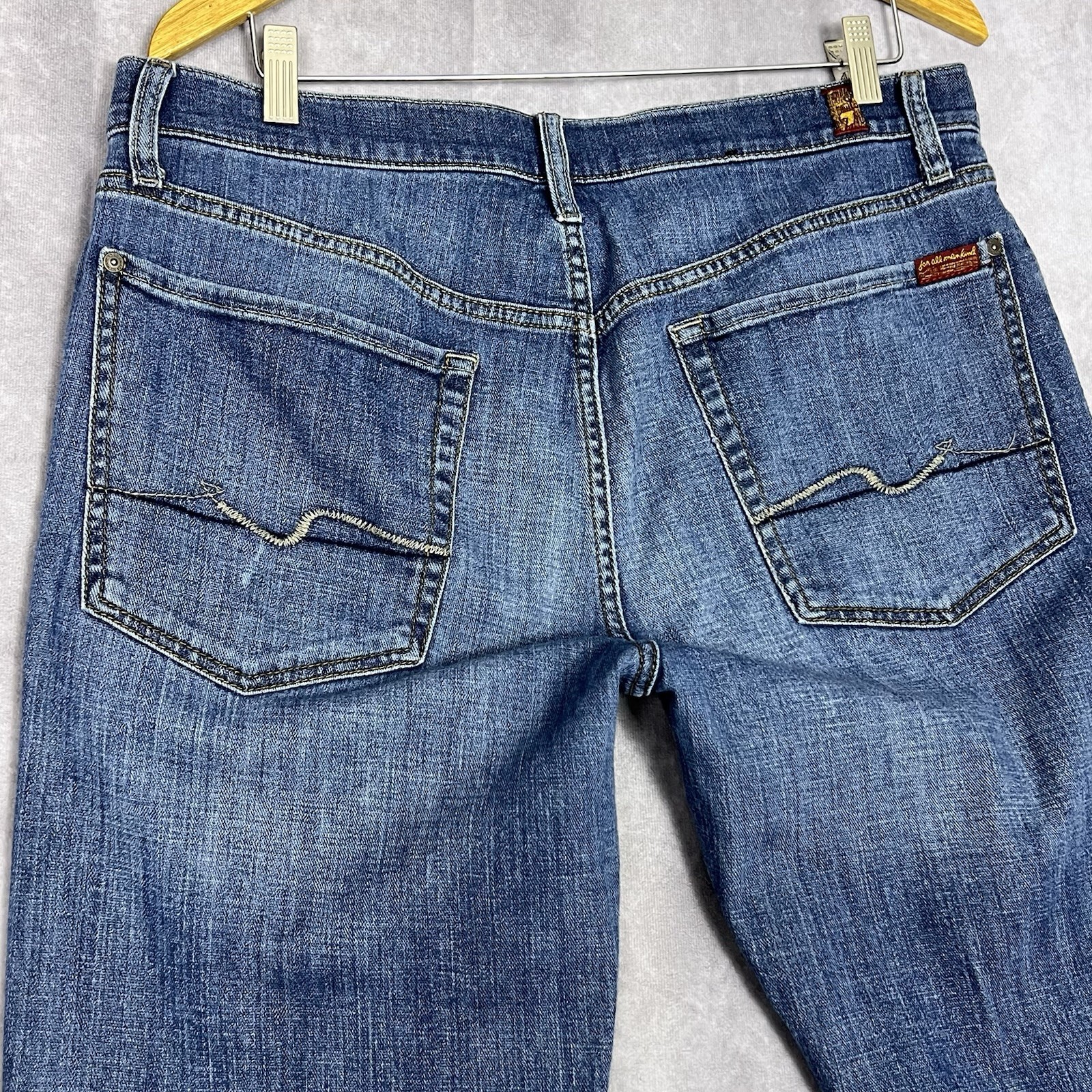 7 For All Mankind Men’s Standard Straight Leg Distressed Jeans