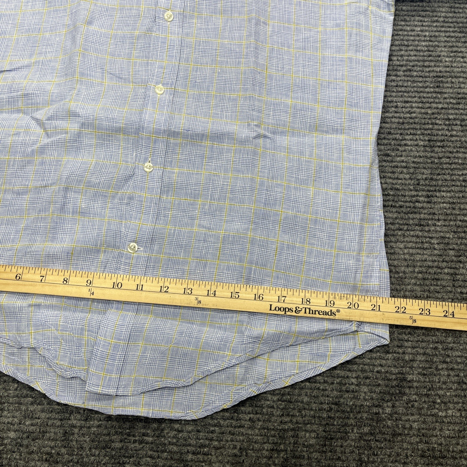 Lands End Baird McNutt Irish Linen Button Up Shirt M Mens Tailored Fit 15 – 15.5
