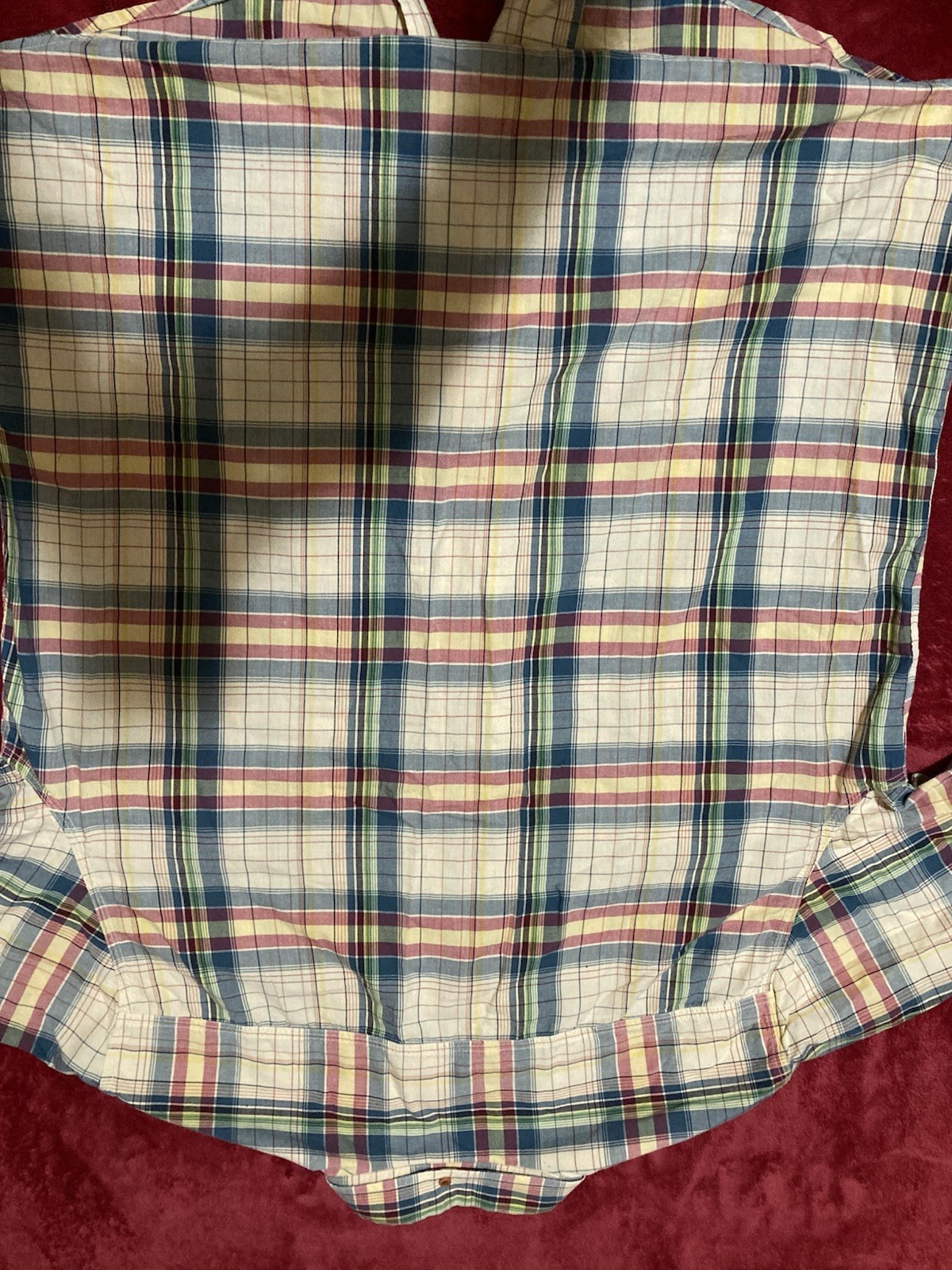 Ben Sherman Plectrum XXL Beige Plaid Long Sleeve Button Up 24in Pit To Pit