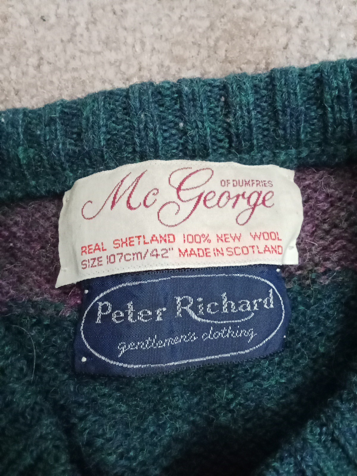 MC George Real Shetland 100% New Wool Size 107cm / 42″ Large