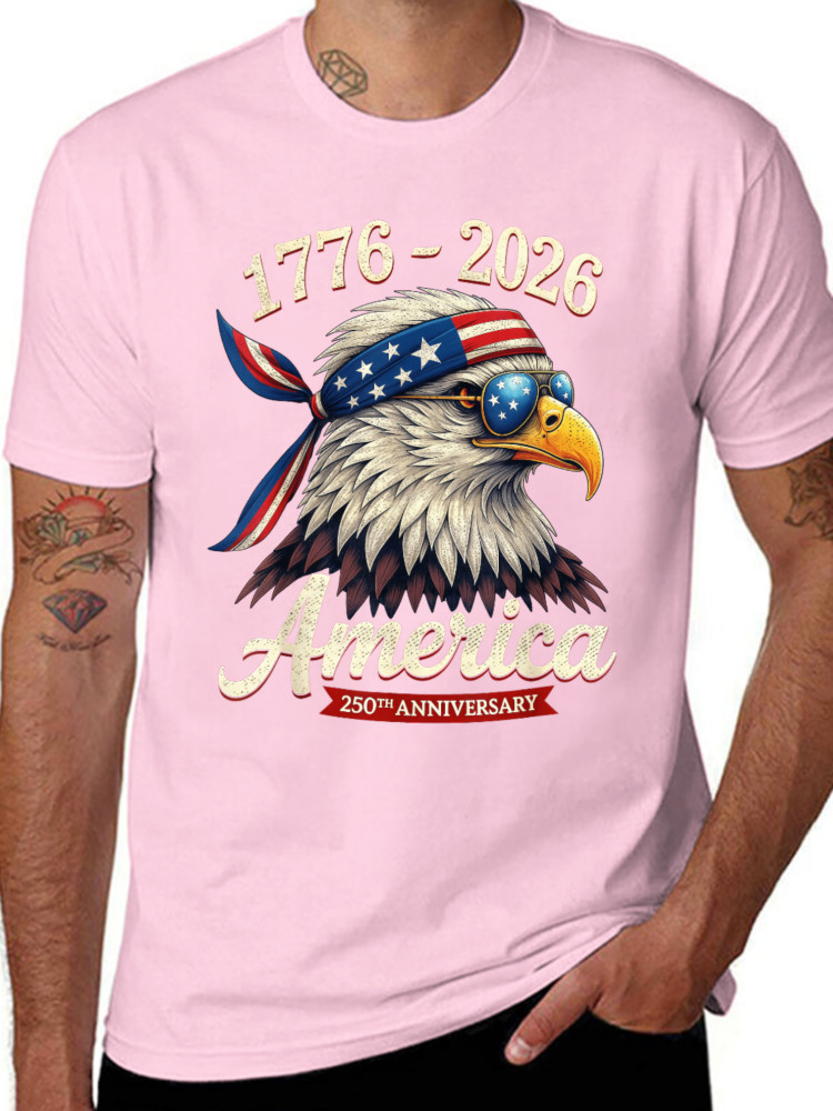 250 Years America Anniversary 1776 Bald Eagle 250th Birthday US Flag T-Shirt