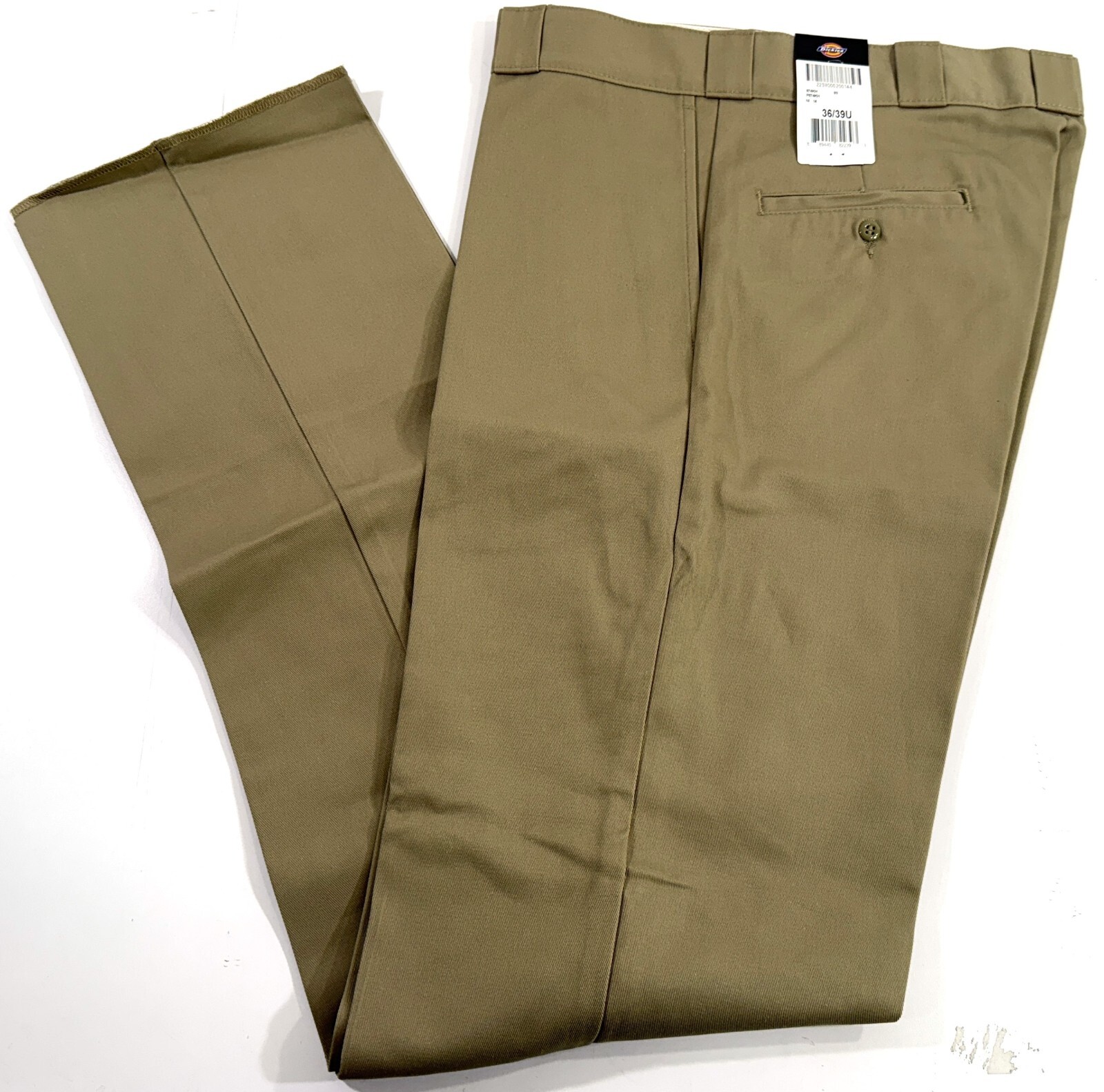 NEW MENS 36×39 DICKIES ORIGINAL 874 WORK PANTS KHAKI SIZE 36 UNHEMMED